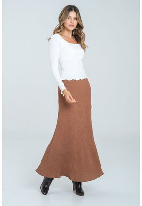 Falda Plisada Dafne Café Ragged Pf12320190