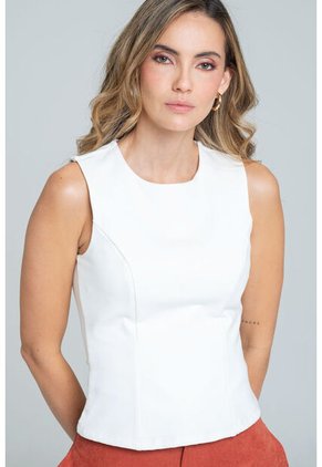 Blusa Ghyles Blanco Ragged Pf11113043