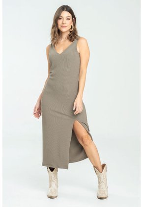 Vestido Punto Midi Café Ragged Pf11511345