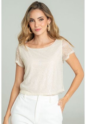 Blusa Lentejuelas Blanco Ragged Pf11112839