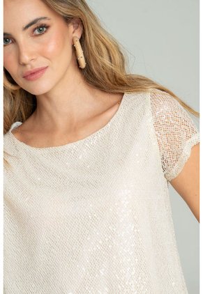 Blusa Lentejuelas Blanco Ragged Pf11112839