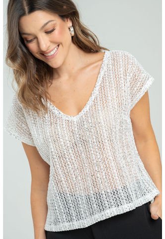 Blusa Tejida Brillo Plateado Ragged Pf11112827 Ragged