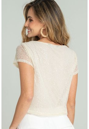 Blusa Lentejuelas Blanco Ragged Pf11112839
