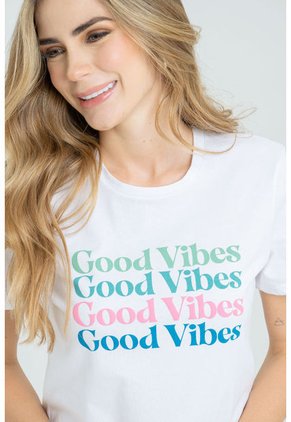 Camiseta Good Vibes Blanco Ragged Pf21120058