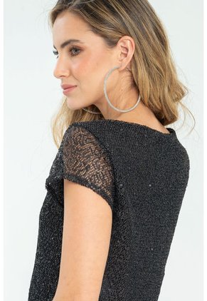 Blusa Lentejuelas Negro Ragged Pf11112839