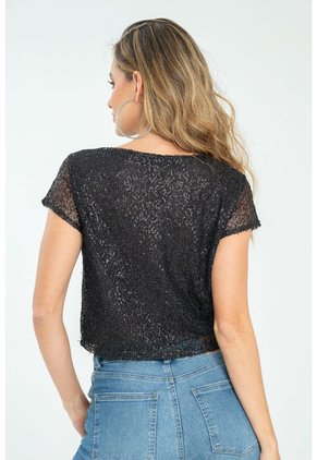 Blusa Lentejuelas Negro Ragged Pf11112839