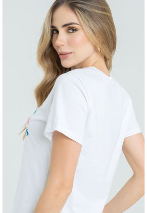 Camiseta Good Vibes Blanco Ragged Pf21120058