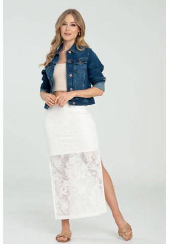 Falda Midi Tejida Blanco Ragged Pf11320487 Ragged