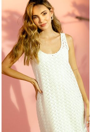 Vestido Midi Malla Blanco Ragged Pf11511290