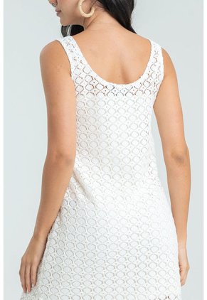 Vestido Midi Malla Blanco Ragged Pf11511290