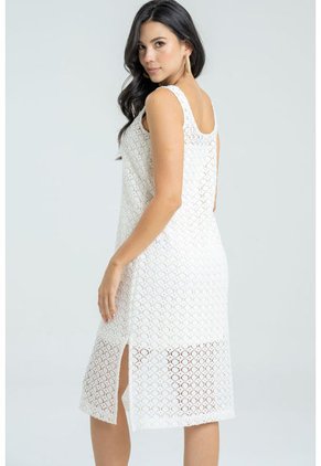Vestido Midi Malla Blanco Ragged Pf11511290