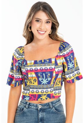 Blusa Sarah Azul Ragged Pf31113305