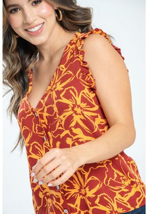 Blusa Allie Café Ragged Pf31113294