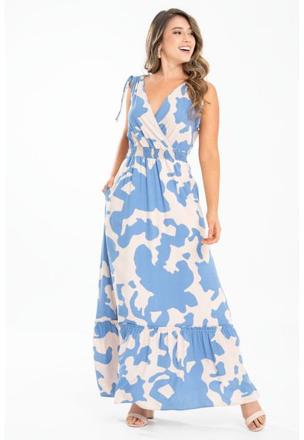 Vestido Caterina Azul Ragged Pf31511407