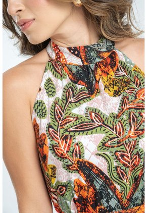 Vestido Largo Inhez Verde Ragged Pf31511410