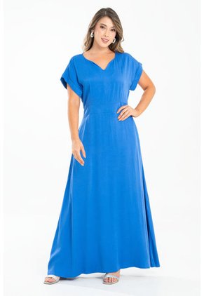 Vestido Largo Khosia Azul Ragged Pf31511402