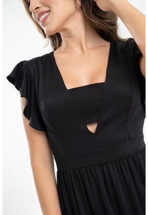 Vestido Corto Ariella Negro Ragged Pf31511366