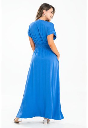 Vestido Largo Khosia Azul Ragged Pf31511402