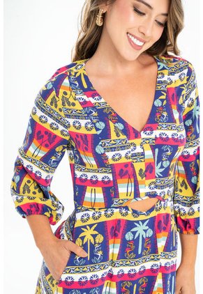 Vestido Emily Azul Ragged Pf31511395