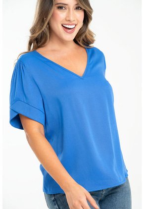 Blusa Evianna Azul Ragged Pf31113287