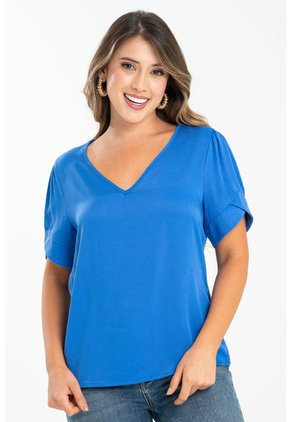 Blusa Evianna Azul Ragged Pf31113287