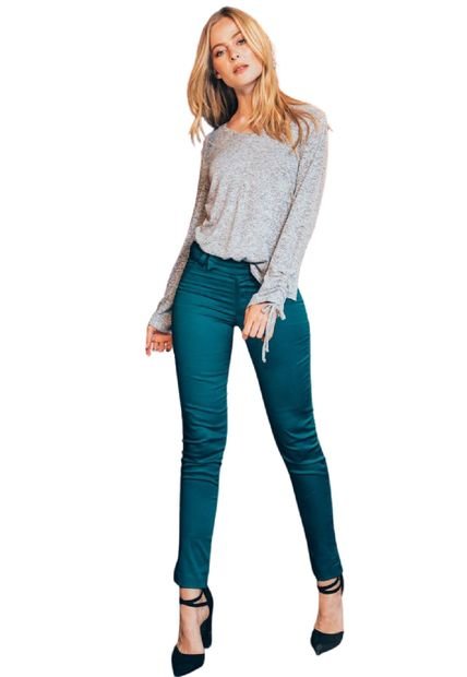 Pantalon Imitacion Bolsillo Linea Azul Ragged Pf14310004