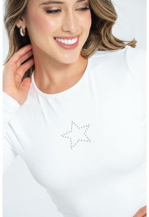 Crop Top Star Blanco Ragged Pf31122246