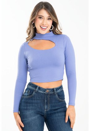 Crop Top Cuadrante Violeta Ragged Pf31122238