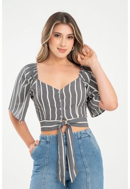 Blusa Rayas Ilysha Gris Ragged Pf31113474