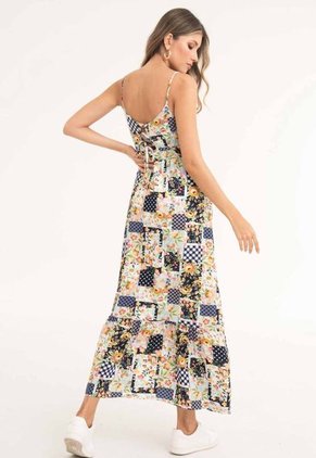 Vestido Patchwork Azul Ragged Pf11511146