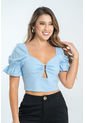 Crop Top Giulhia Azul Ragged Pf31113318 de Ragged
