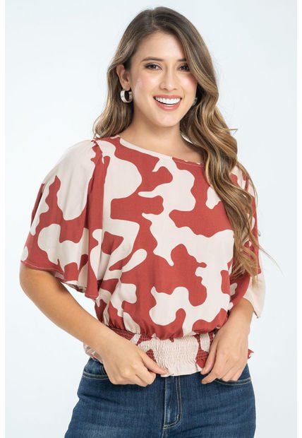 Blusa Yuki Café Ragged Pf31113317