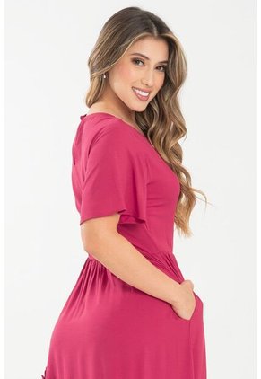 Vestido Largo Attico Rojo Ragged Pf31511488