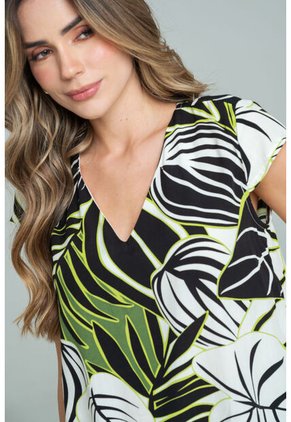 Blusa Tropico Negro Ragged Pf11113113