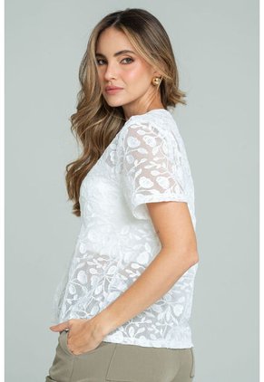 Blusa Ariel Blanco Ragged Pf11113089