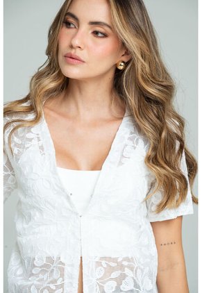 Blusa Ariel Blanco Ragged Pf11113089