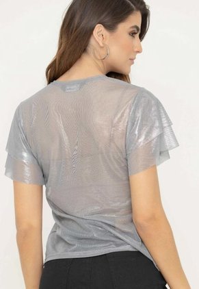 Blusa Gloss Mesh Plateado Ragged Pf12120223