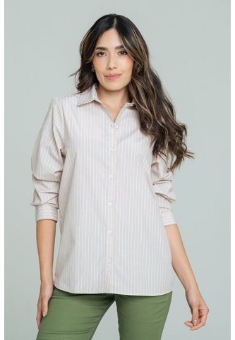 Camisa Oversize Rayas Beige Ragged Pf11112865 Ragged