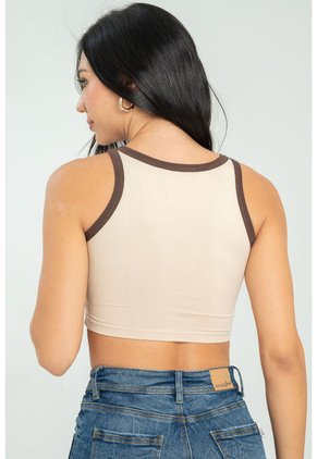 Crop Top Cuffed Blanco Ragged Pf17120043