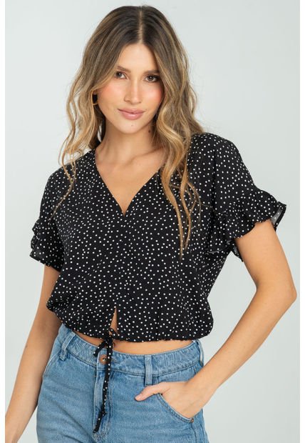 Blusa Mishall Negro Ragged Pf11112967
