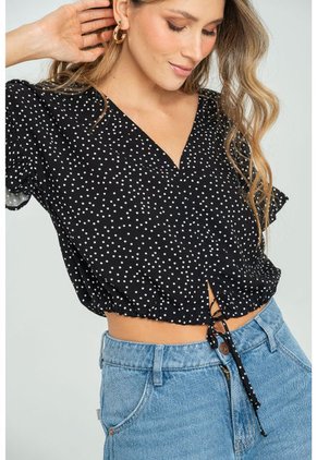 Blusa Mishall Negro Ragged Pf11112967