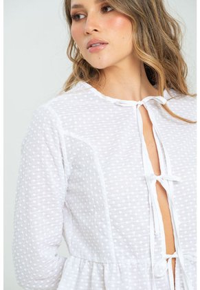 Blusa Lauren Blanco Ragged Pf11112971