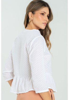 Blusa Lauren Blanco Ragged Pf11112971