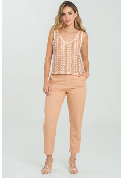 Pantalon Lino Peach Rosa Ragged Pf11310820