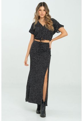 Falda Santorini Negro Ragged Pf11320509