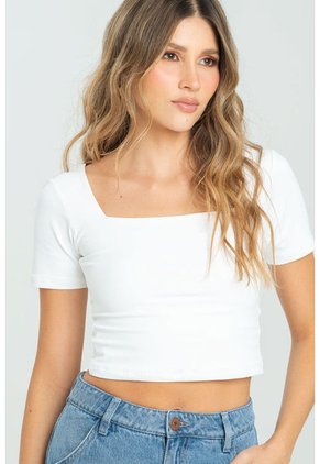 Crop Top Shye Blanco Ragged Pf13120821