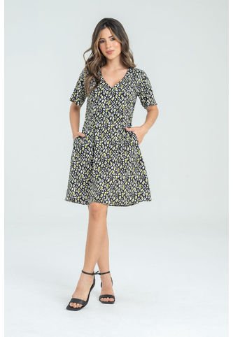 Vestido Corto Animal Print Negro Ragged Pf31511351 Ragged