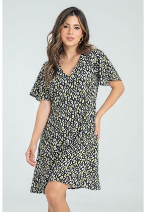 Vestido Corto Animal Print Negro Ragged Pf31511351