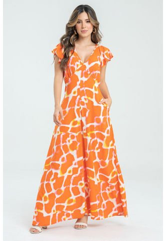 Vestido Largo Amiah Naranja Ragged Pf31511364 Ragged