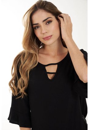 Vestido Malaga Negro Ragged Pf11511143